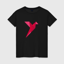 Женская футболка хлопок Геометрическая колибри 