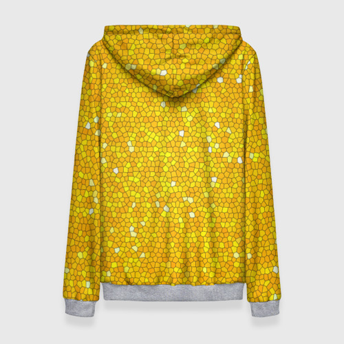 Женская толстовка 3D с принтом Веселая мозаика желтая, вид сзади #1