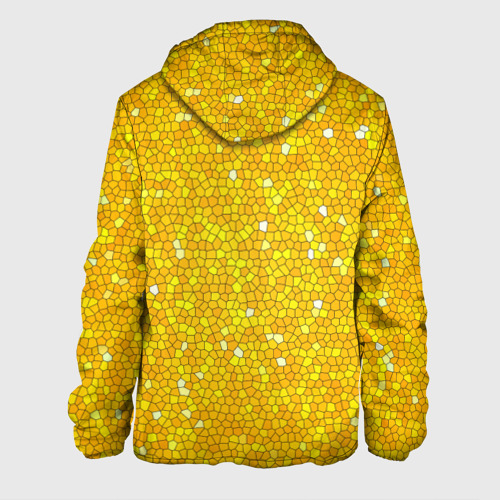 Мужская куртка 3D с принтом Веселая мозаика желтая, вид сзади #1