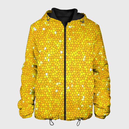 Мужская куртка 3D с принтом Веселая мозаика желтая, вид спереди #2