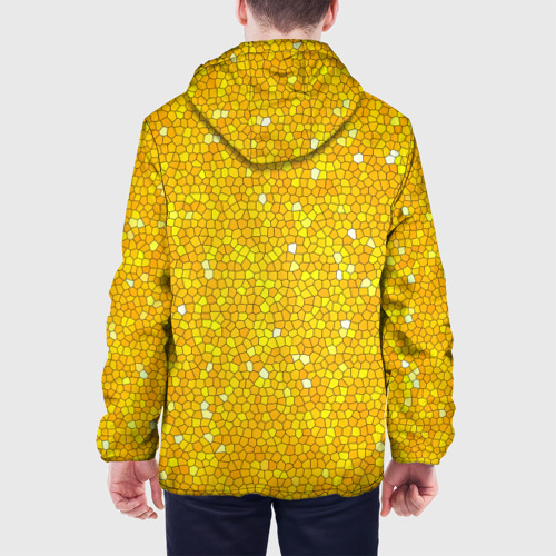 Мужская куртка 3D с принтом Веселая мозаика желтая, вид сзади #2