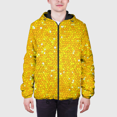 Мужская куртка 3D с принтом Веселая мозаика желтая, вид сбоку #3