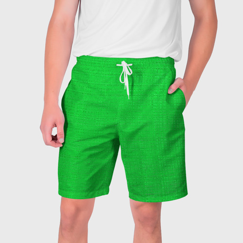 Мужские шорты 3D с принтом Салатовая текстура, вид спереди #2