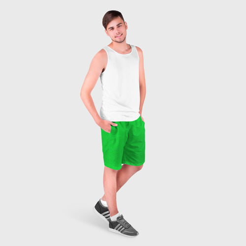 Мужские шорты 3D с принтом Салатовая текстура, фото на моделе #1