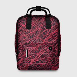 Женский рюкзак 3D Красные нити на чёрном фоне