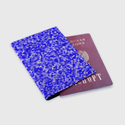 Обложка для паспорта матовая кожа Сине голубая мозаика - фото 2