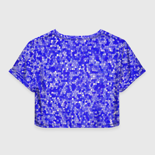 Женская футболка Crop-top 3D Сине голубая мозаика, цвет 3D печать - фото 2