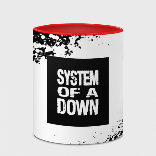 Кружка с полной запечаткой System of a Down рок анархия, цвет белый + красный - фото 4