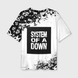 Женская футболка oversize 3D System of a Down рок анархия