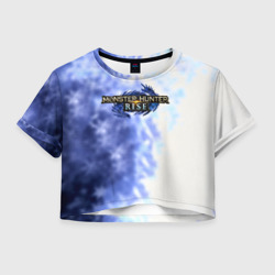 Женская футболка Crop-top 3D Monster hunter rise зима текстура из игры