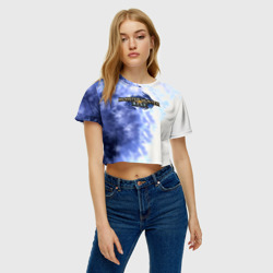 Женская футболка Crop-top 3D Monster hunter rise зима текстура из игры - фото 2