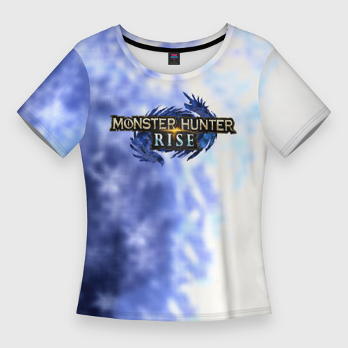 Женская футболка 3D Slim Monster hunter rise зима текстура из игры, цвет 3D печать