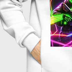 Худи с принтом Counter Strike go - neon revolution для женщины, вид на модели спереди №6. Цвет основы: белый