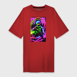 Платье-футболка хлопок Counter Strike go - neon revolution