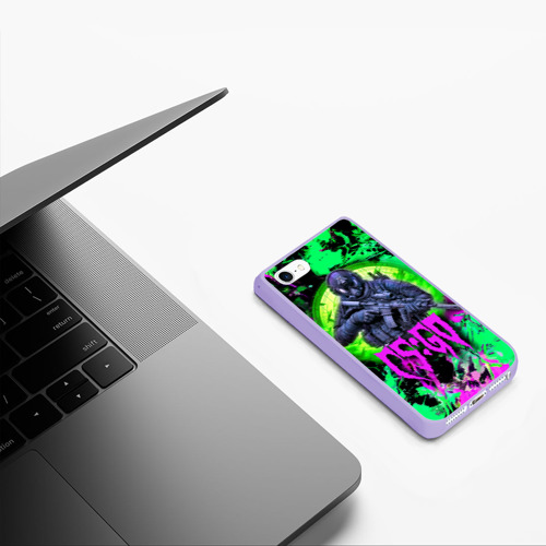 Чехол для iPhone 5/5S матовый Counter Strike - neon revolution, цвет светло-сиреневый - фото 5