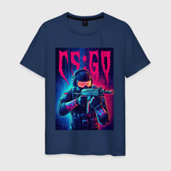 Мужская футболка хлопок Counter Strike go - neon glow