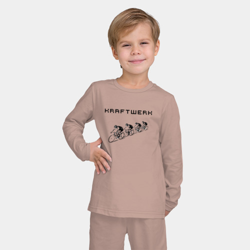 Детская пижама с лонгсливом хлопок с принтом Kraftwerk - Tour de france, фото на моделе #1