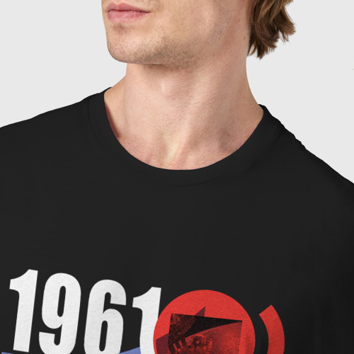 Мужская футболка хлопок СССР Космос 1961, цвет черный - фото 6