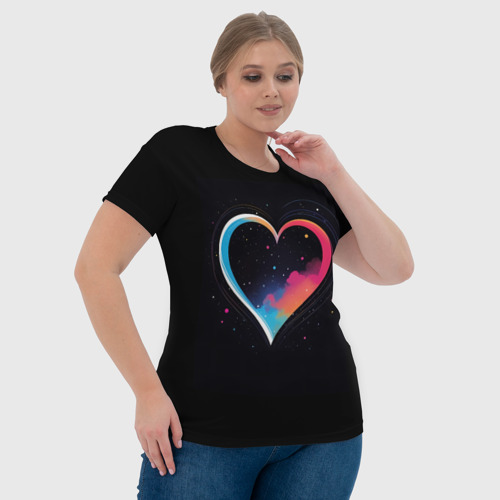 Женская футболка 3D с принтом Сердце в облаках, фото #4
