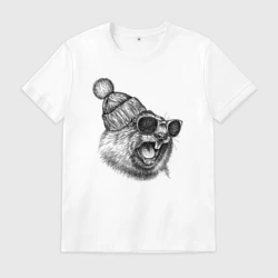 Мужская футболка хлопок Орущий суслик-хипстер