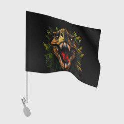 Флаг для автомобиля Рычащий динозавр в тени от нейросети