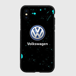 Чехол для iPhone XS Max матовый Volkswagen auto голубые краски