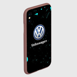 Чехол для iPhone XS Max матовый Volkswagen auto голубые краски - фото 2