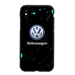 Чехол для iPhone XS Max матовый Volkswagen auto голубые краски