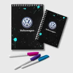 Блокнот Volkswagen auto голубые краски