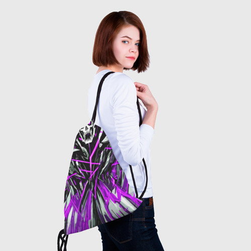 Рюкзак-мешок 3D Череп и фиолетовые полосы - фото 5