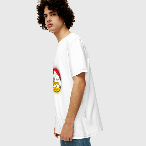 Мужская футболка хлопок Oversize с принтом Герб Осетии, вид сбоку #3
