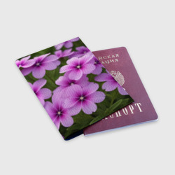 Обложка для паспорта матовая кожа Розовые маленькие цветы  - фото 2