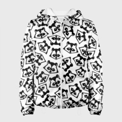 Женская куртка 3D Черно-белые еноты