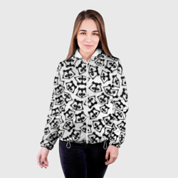 Женская куртка 3D Черно-белые еноты - фото 2