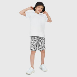Детские спортивные шорты 3D Черно-белые еноты - фото 2