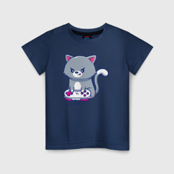 Котёнок геймер – Детская футболка хлопок с принтом купить со скидкой в -20%