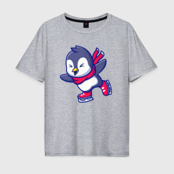 Мужская футболка хлопок Oversize Пингвин на льду