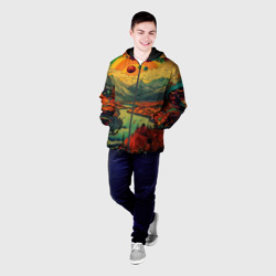 Мужская куртка 3D Пейзаж для хиппи - фото 2