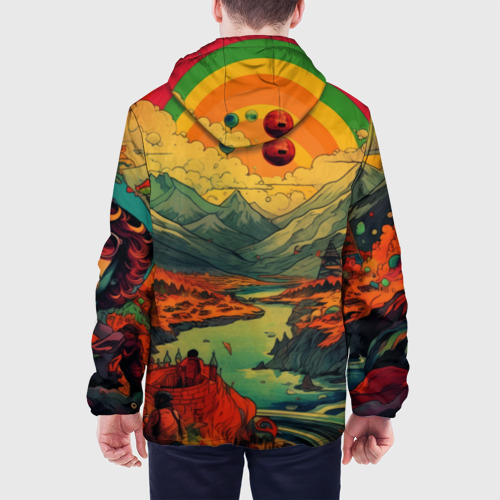 Мужская куртка 3D Пейзаж для хиппи, цвет 3D печать - фото 5