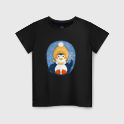 Пингвин со снежинкой – Детская футболка хлопок с принтом купить со скидкой в -20%