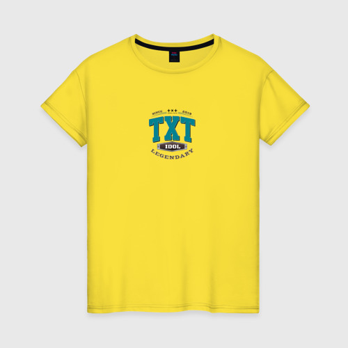 Женская футболка хлопок TXT legendary, цвет желтый