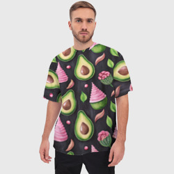 Мужская футболка oversize 3D Авокадо с розовым мороженным - фото 2