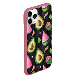 Чехол для iPhone 11 Pro матовый Авокадо с розовым мороженным - фото 2
