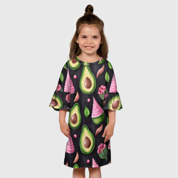 Детское платье 3D Авокадо с розовым мороженным - фото 2