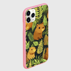 Чехол для iPhone 11 Pro Max матовый Капибары - лесной маскировочный камуфляж - фото 2
