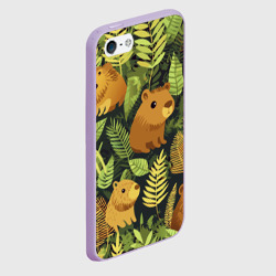 Чехол для iPhone 5/5S матовый Капибары - лесной маскировочный камуфляж - фото 2