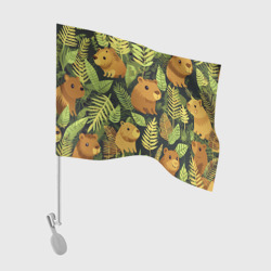 Флаг для автомобиля Капибары - лесной маскировочный камуфляж