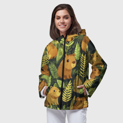 Женская ветровка 3D Капибары - лесной маскировочный камуфляж - фото 2