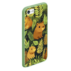 Чехол для iPhone 5/5S матовый Капибары - лесной маскировочный камуфляж - фото 2