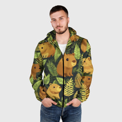 Мужская ветровка 3D Капибары - лесной маскировочный камуфляж - фото 2